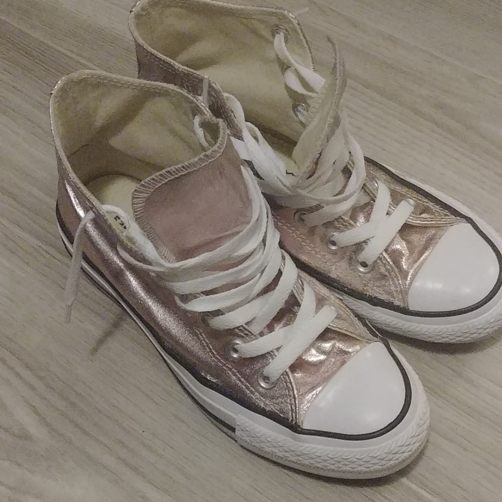 Converse Rose Gold Metallic Chuck Taylors